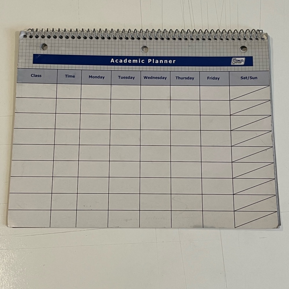 Tech gear academic calendar with additional pages